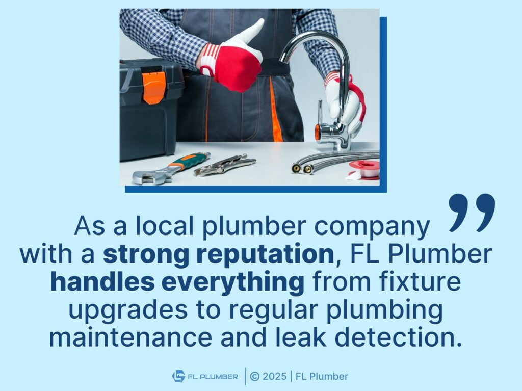 Plumber installing new water faucet- FL Plumber is a local plumber company with a strong reputation.