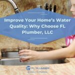 Child filling a glass of water from the tap, emphasizing the benefits of choosing FL PLUMBER for better water quality.