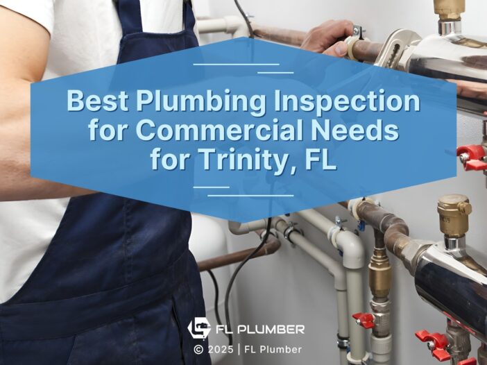 Plumber working on complex system of pipes & valves- Best Plumbing Inspection for Commercial Needs for Trinity, FL.