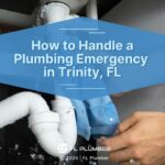 Leaking white PVC pipe wrapped with blue cloth- How to Handle a Plumbing Emergency in Trinity, FL.