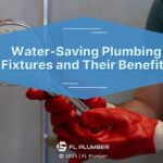 Featured: Plumber holding shower mixer top- Water-saving fixtures and their benefits.