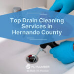Plumber using drain cleaning took in sink- Top Drain Cleaning Services in Hernando County.
