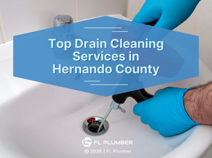 Plumber using drain cleaning took in sink- Top Drain Cleaning Services in Hernando County.
