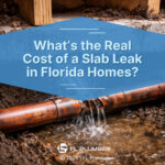 Damaged underground pipe beneath concrete slab leaking. Article title.